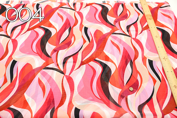 Made in Italy Polyester Georgette Inkjet Printed Fabric Geometric - nomura tailor