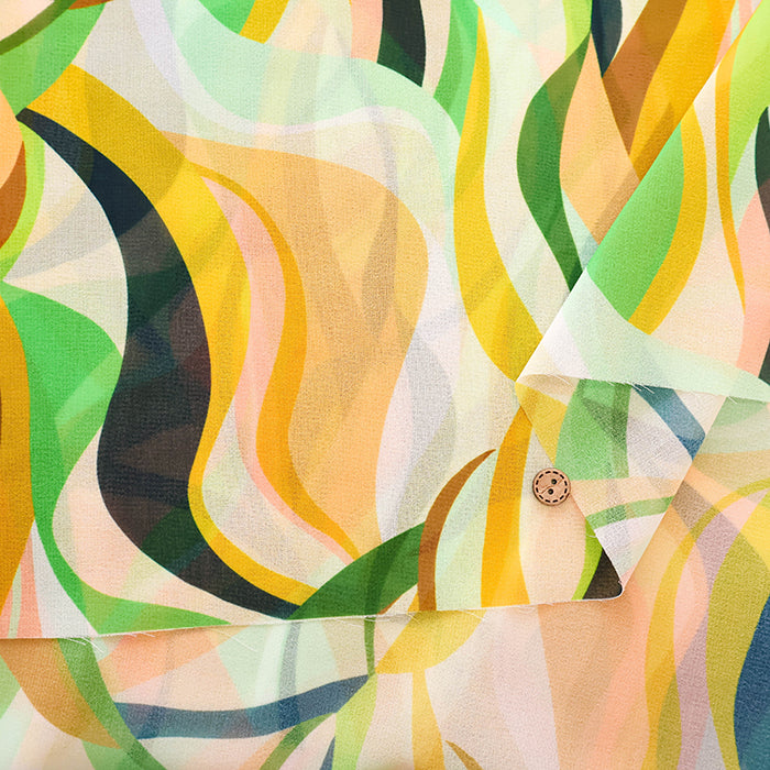 Made in Italy Polyester Georgette Inkjet Printed Fabric Geometric - nomura tailor