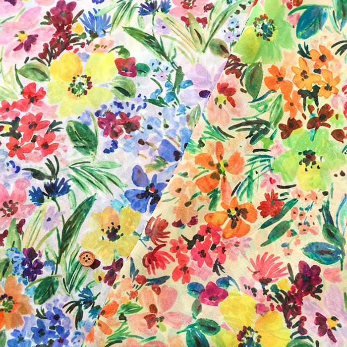 Made in Italy Polyester Georgette Inkjet Printed Fabric Flower - nomura tailor