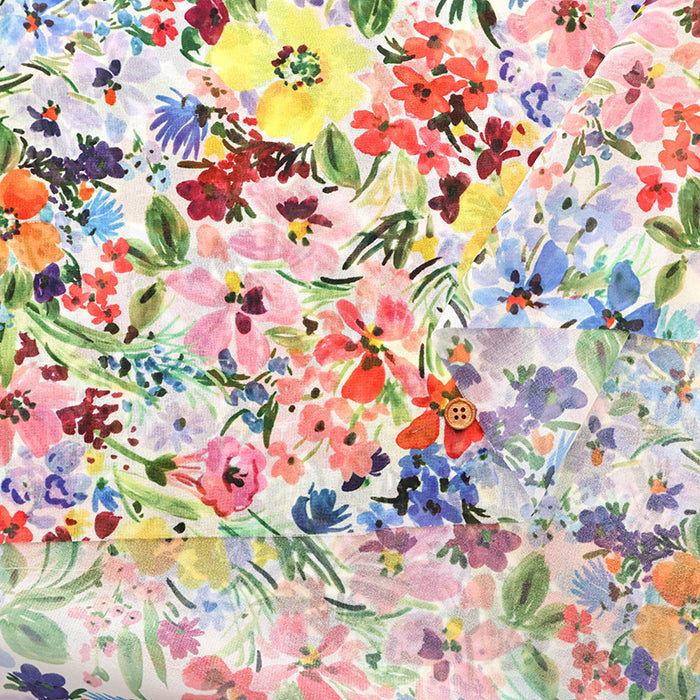 Made in Italy Polyester Georgette Inkjet Printed Fabric Flower - nomura tailor