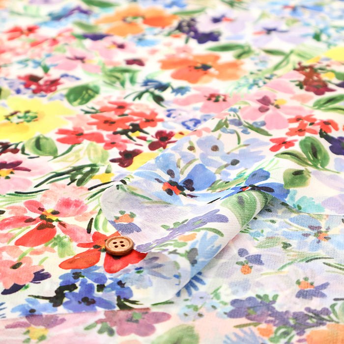 Made in Italy Polyester Georgette Inkjet Printed Fabric Flower - nomura tailor