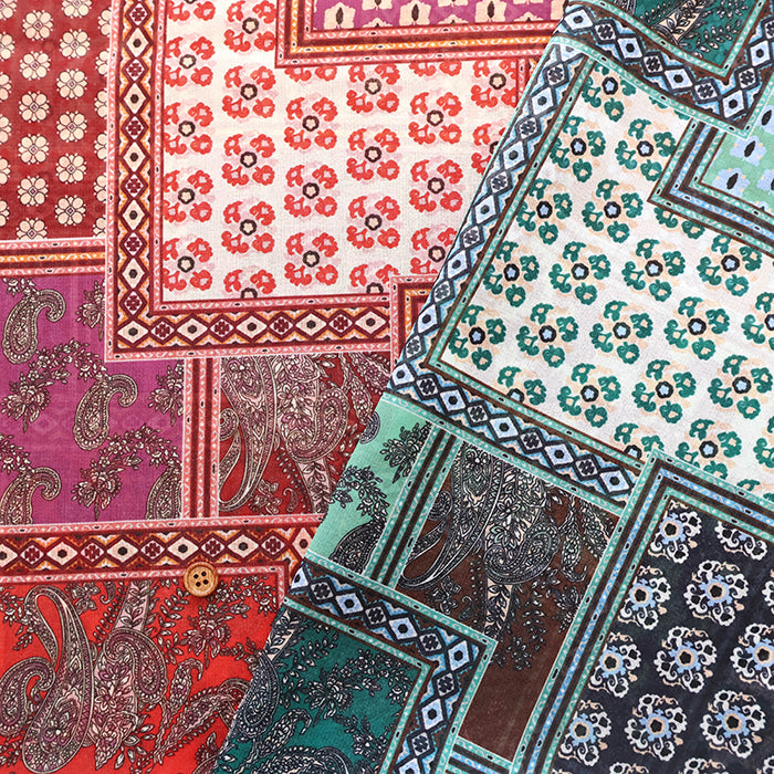 Made in Italy Polyester Georgette Inkjet Printed Fabric - Paisley - nomura tailor