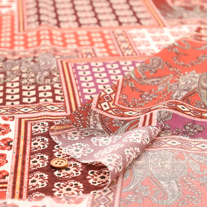 Made in Italy Polyester Georgette Inkjet Printed Fabric - Paisley - nomura tailor