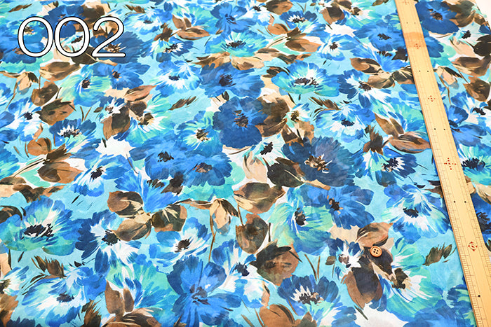 Made in Italy Polyester Georgette Inkjet Printed Fabric - Flower - nomura tailor