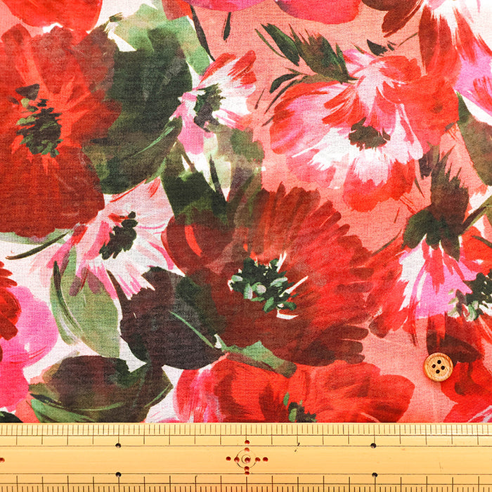 Made in Italy Polyester Georgette Inkjet Printed Fabric - Flower - nomura tailor