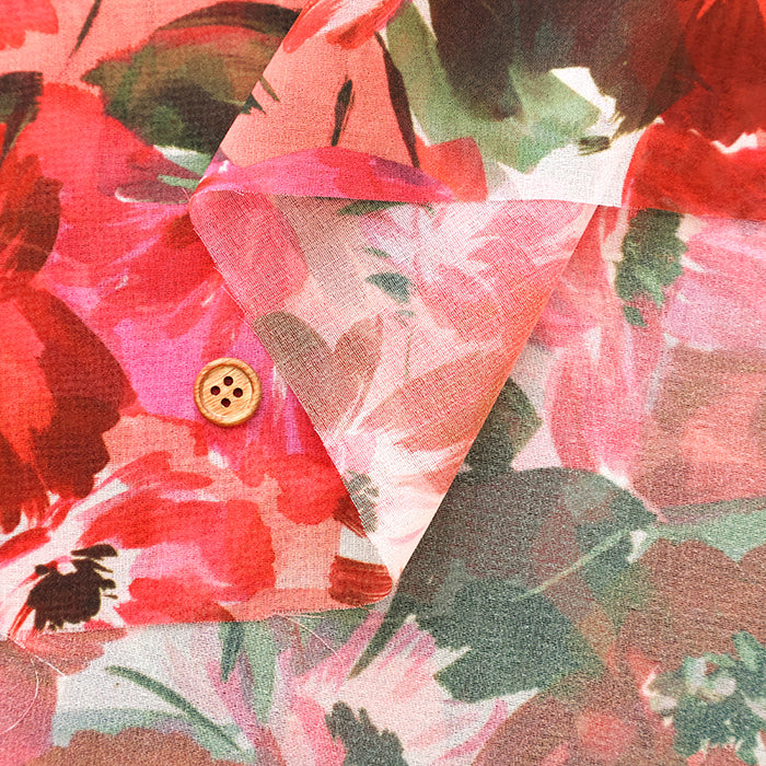 Made in Italy Polyester Georgette Inkjet Printed Fabric - Flower - nomura tailor