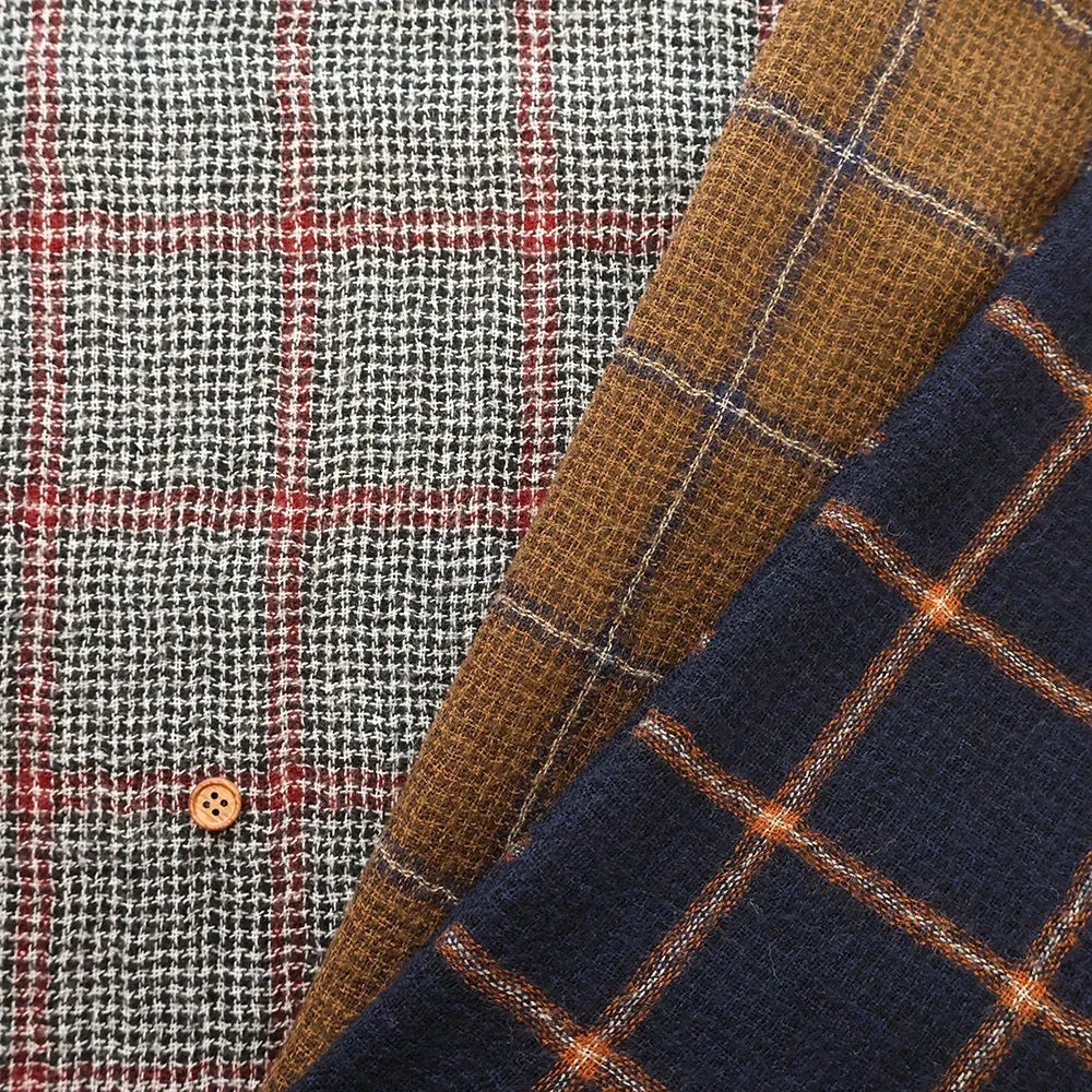 2/48 Wool Gauze Fabric - Check - nomura tailor