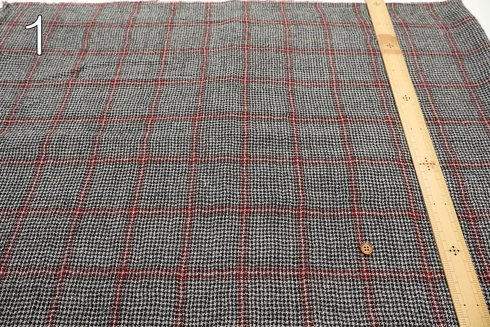 2/48 Wool Gauze Fabric - Check - nomura tailor