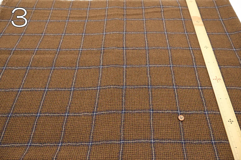 2/48 Wool Gauze Fabric - Check - nomura tailor