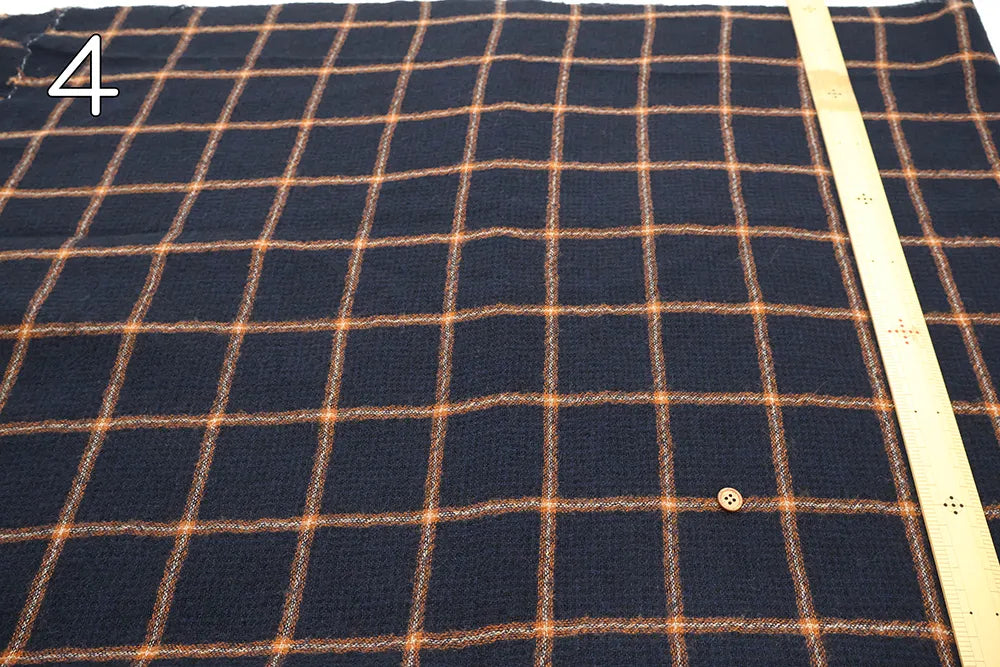 2/48 Wool Gauze Fabric - Check - nomura tailor