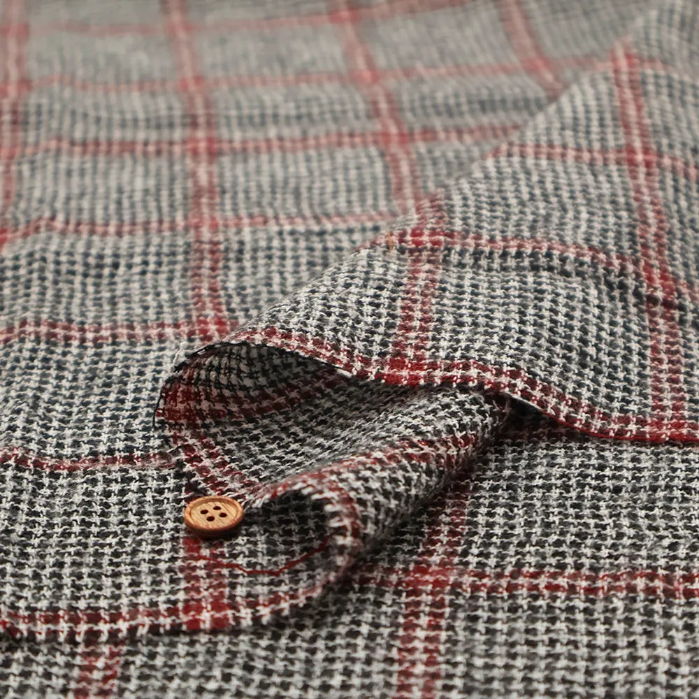 2/48 Wool Gauze Fabric - Check - nomura tailor