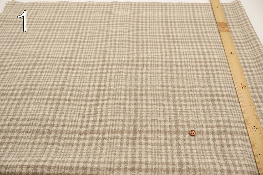 2/48 Wool Gauze Fabric - Check - nomura tailor