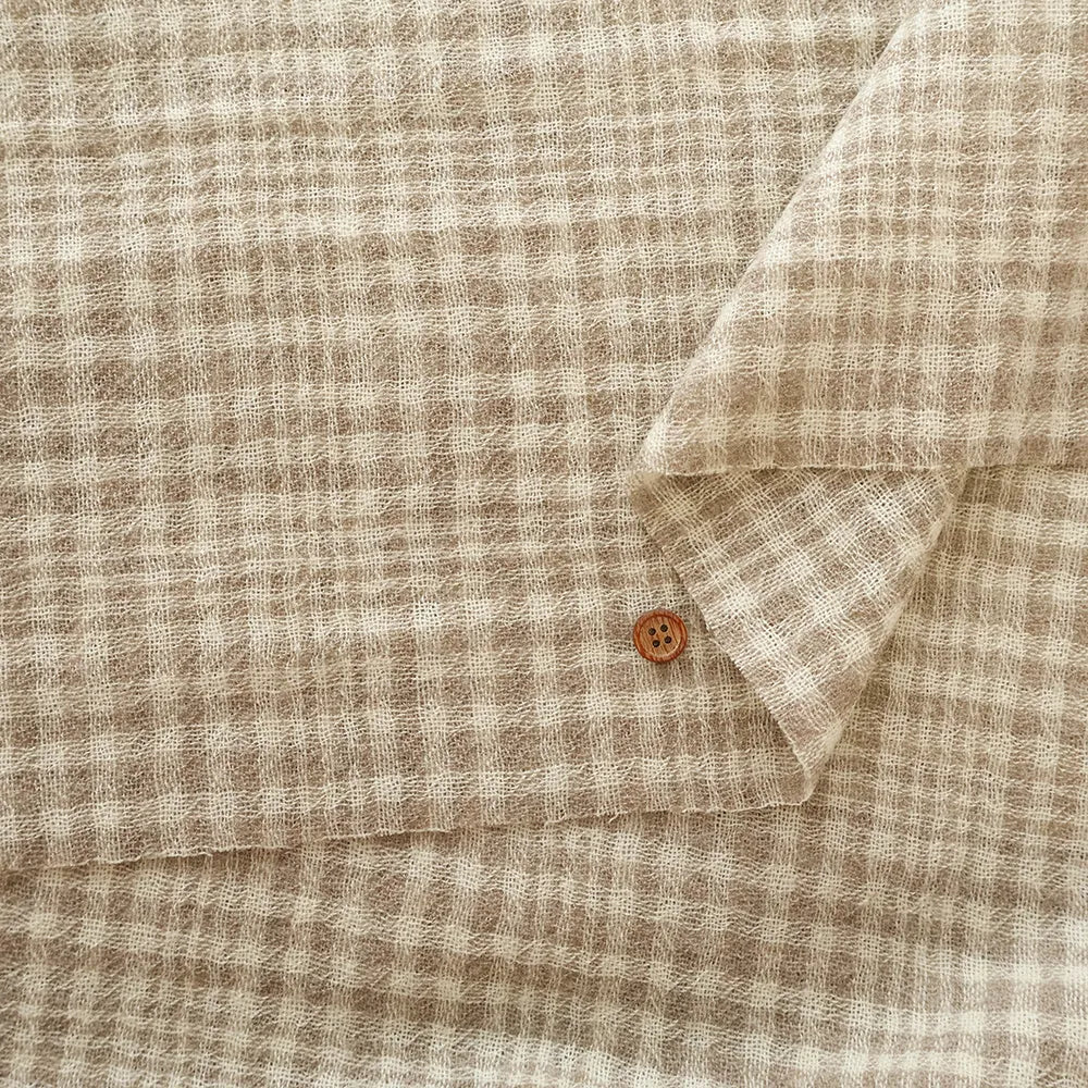 2/48 Wool Gauze Fabric - Check - nomura tailor
