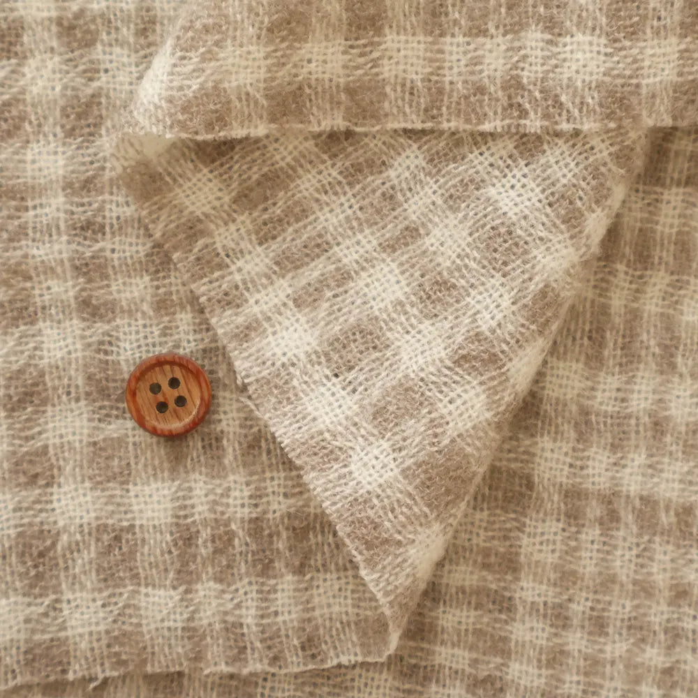 2/48 Wool Gauze Fabric - Check - nomura tailor