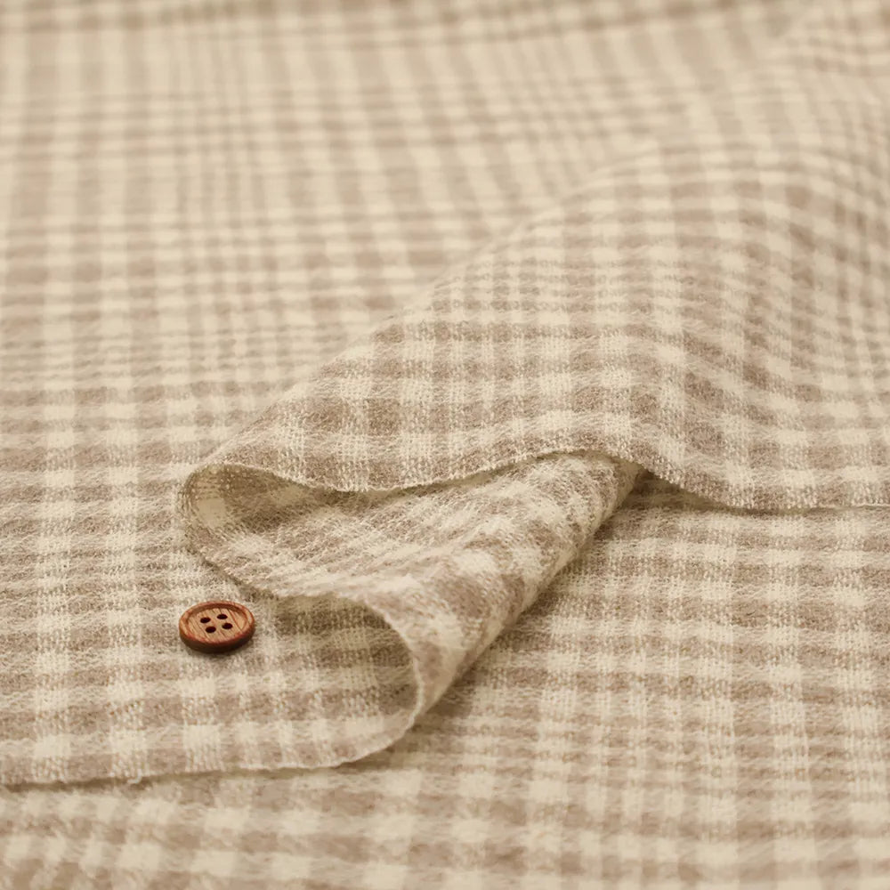 2/48 Wool Gauze Fabric - Check - nomura tailor