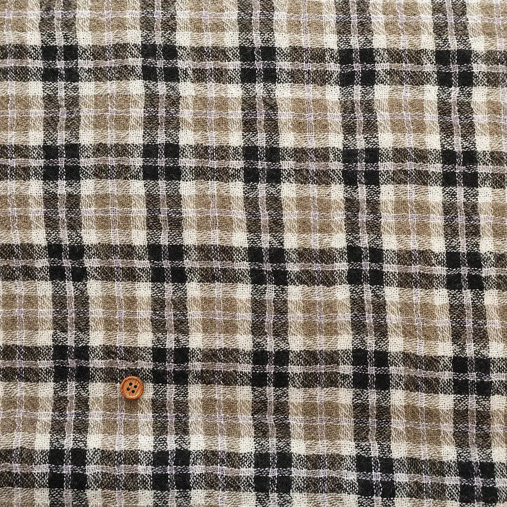 2/48 Wool Gauze Fabric - Check - nomura tailor