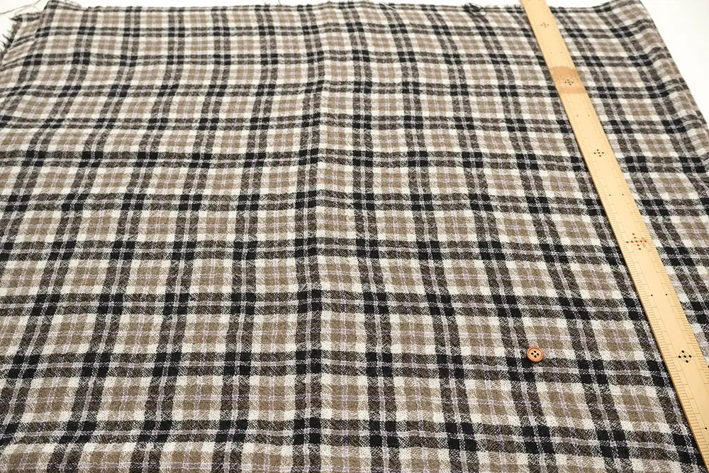 2/48 Wool Gauze Fabric - Check - nomura tailor