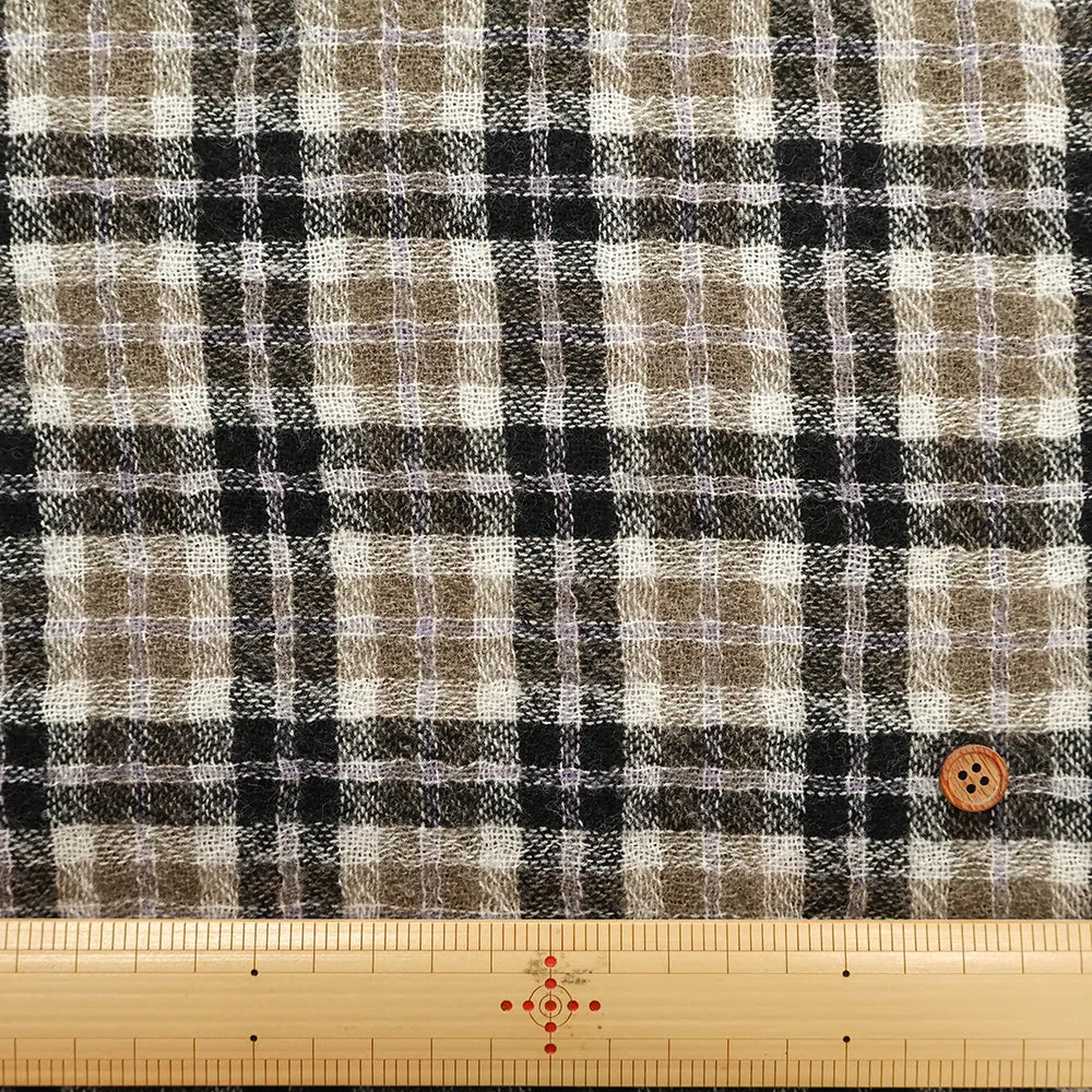 2/48 Wool Gauze Fabric - Check - nomura tailor