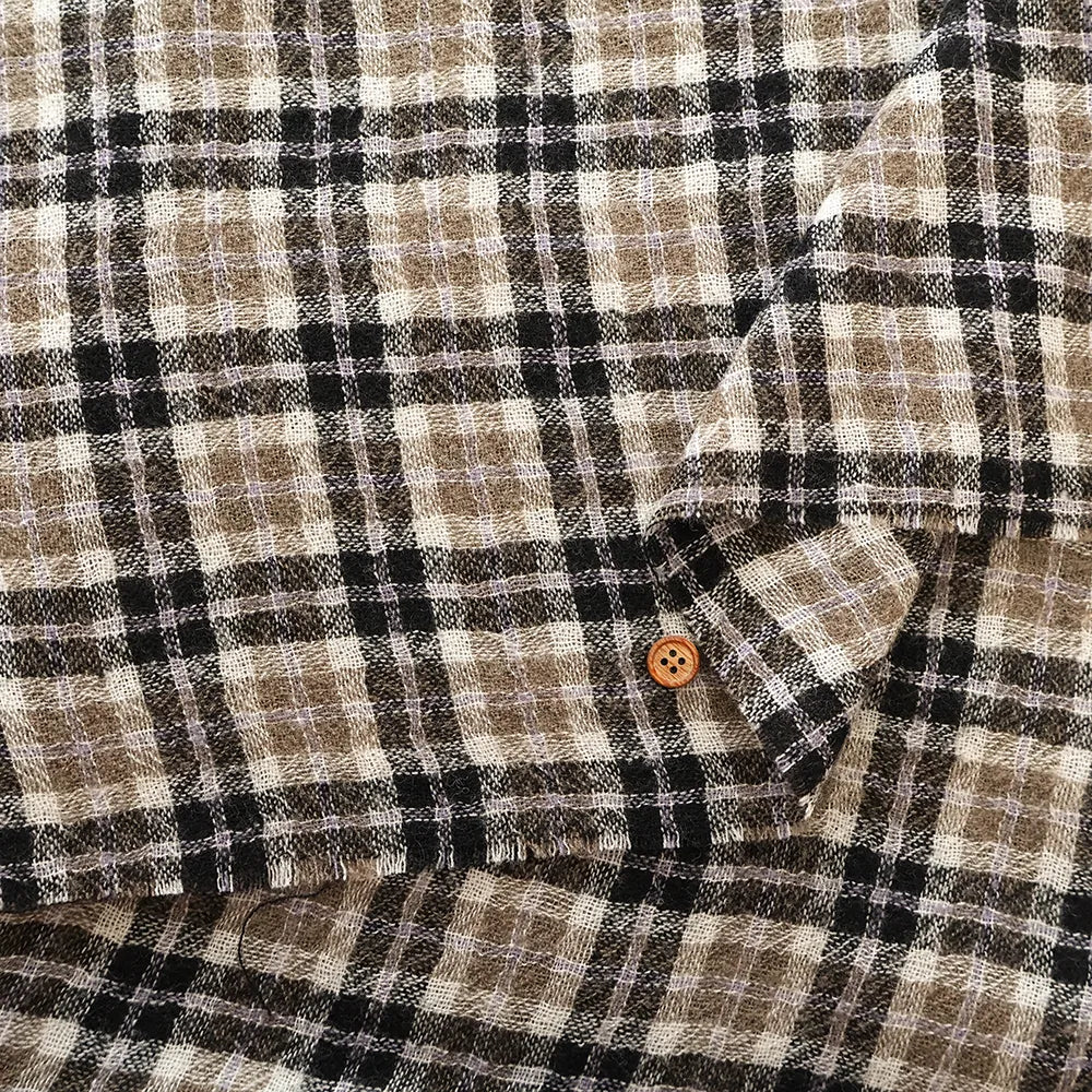 2/48 Wool Gauze Fabric - Check - nomura tailor