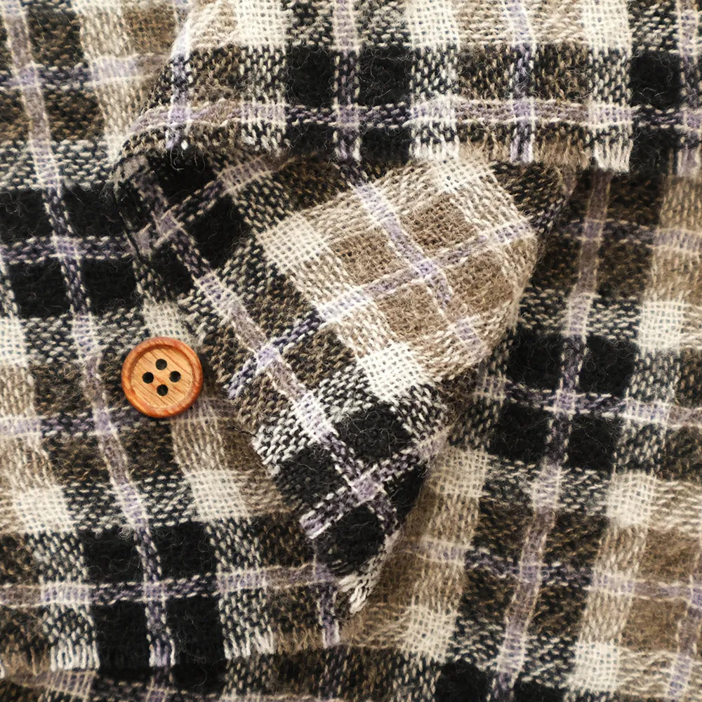 2/48 Wool Gauze Fabric - Check - nomura tailor