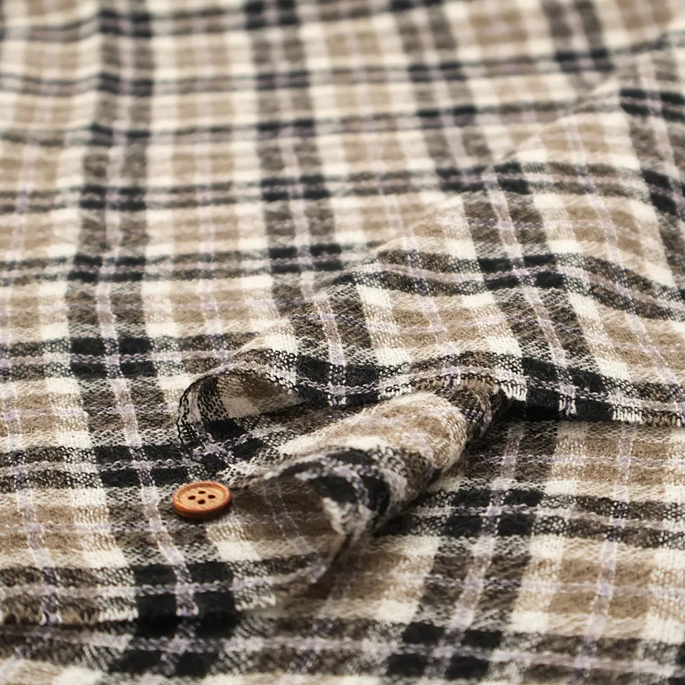 2/48 Wool Gauze Fabric - Check - nomura tailor