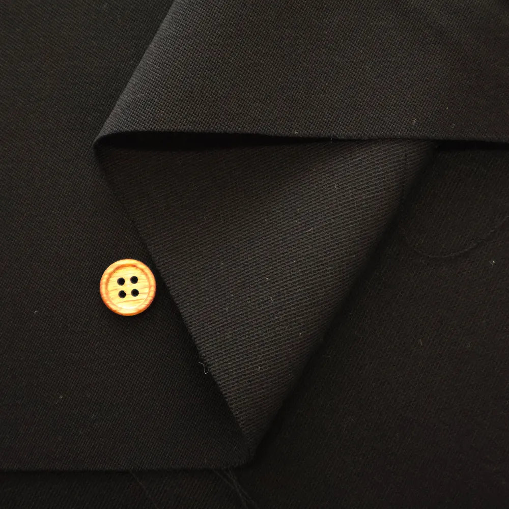 Super 120 Formal Black Wool Fabric - Plain - nomura tailor