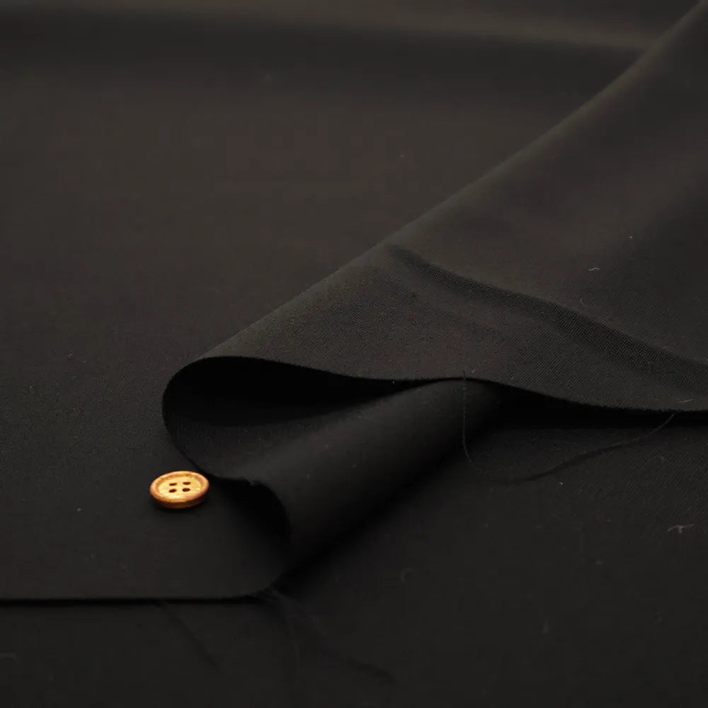 Super 120 Formal Black Wool Fabric - Plain - nomura tailor