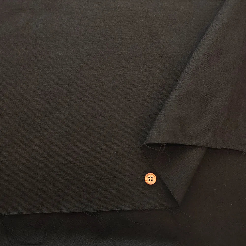 Formal Black Wool Fabric - Plain - nomura tailor