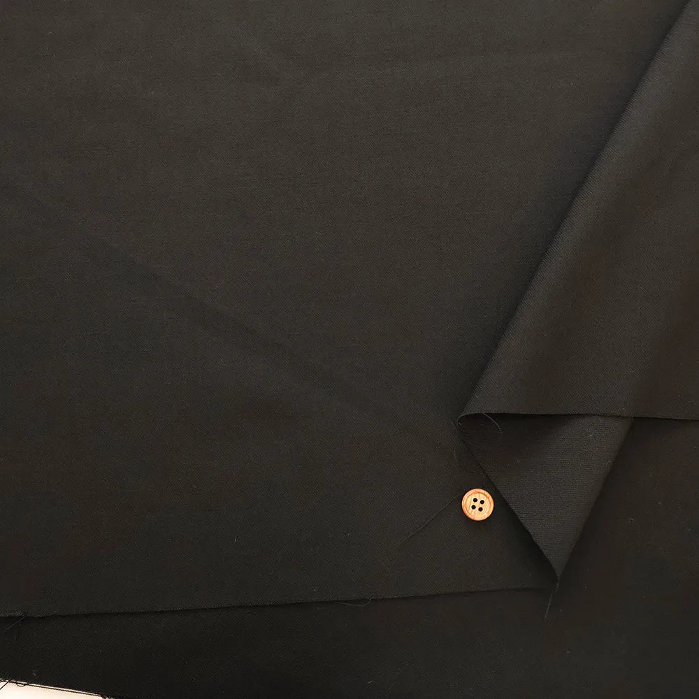 80-count Formal Black Wool Fabric - Plain - nomura tailor