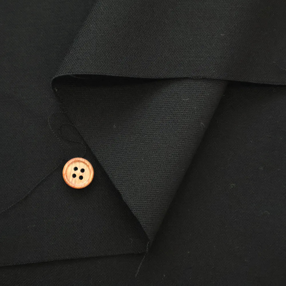 80-count Formal Black Wool Fabric - Plain - nomura tailor