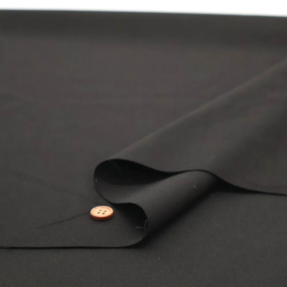 80-count Formal Black Wool Fabric - Plain - nomura tailor