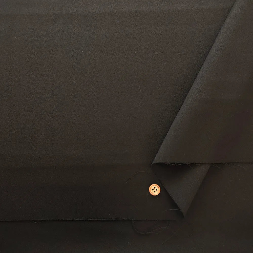 Formal Black Satin-Like Wool Fabric - Plain - nomura tailor