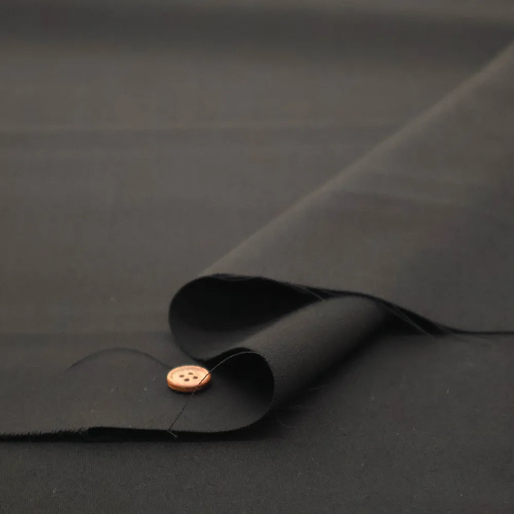 Formal Black Satin-Like Wool Fabric - Plain - nomura tailor