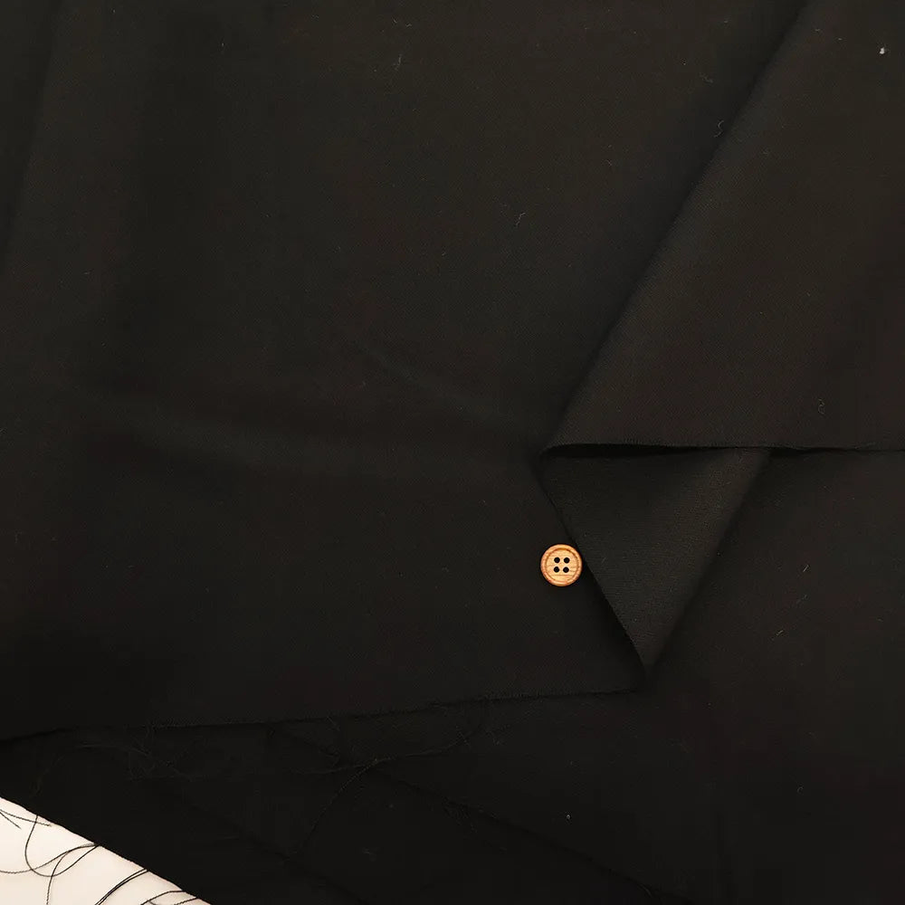 80-count Formal Black Wool Fabric - Plain - nomura tailor