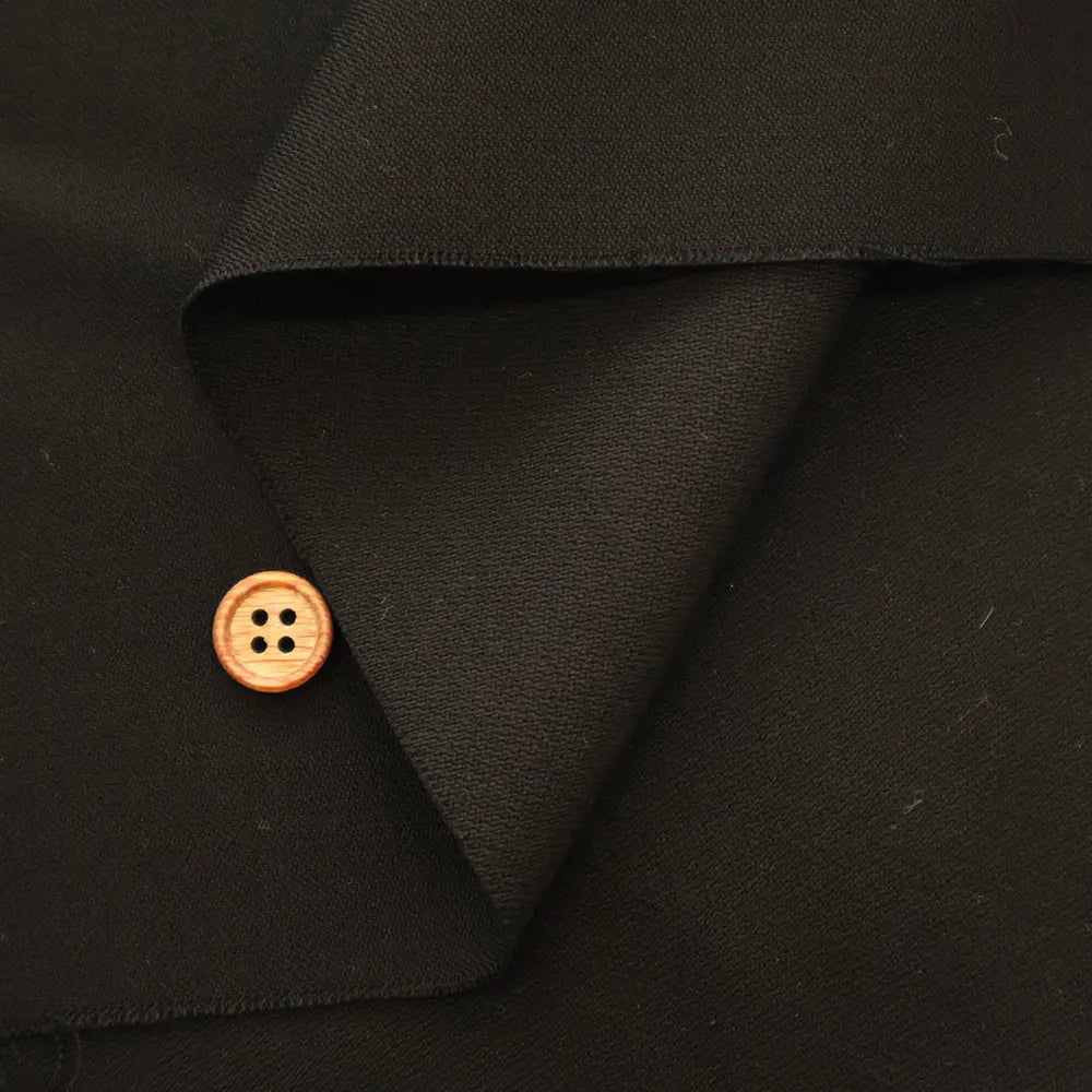 80-count Formal Black Wool Fabric - Plain - nomura tailor