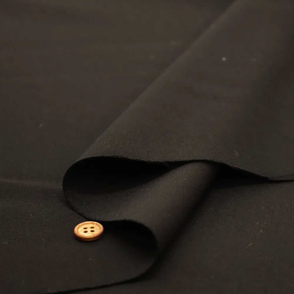 80-count Formal Black Wool Fabric - Plain - nomura tailor