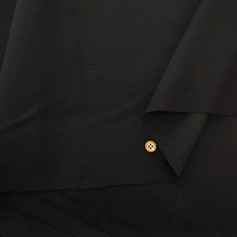 Formal Black Stretch Wool Fabric - Plain - nomura tailor