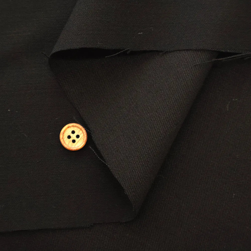 Formal Black Stretch Wool Fabric - Plain - nomura tailor