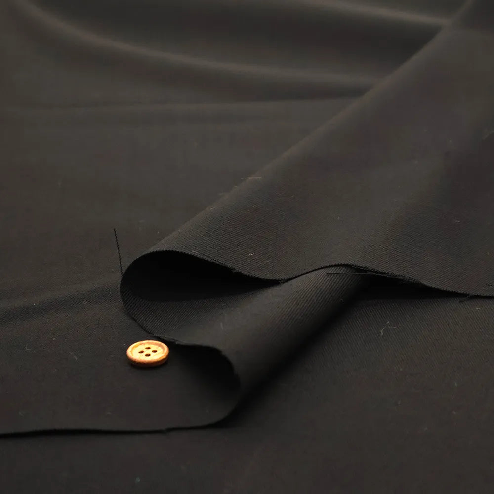 Formal Black Stretch Wool Fabric - Plain - nomura tailor
