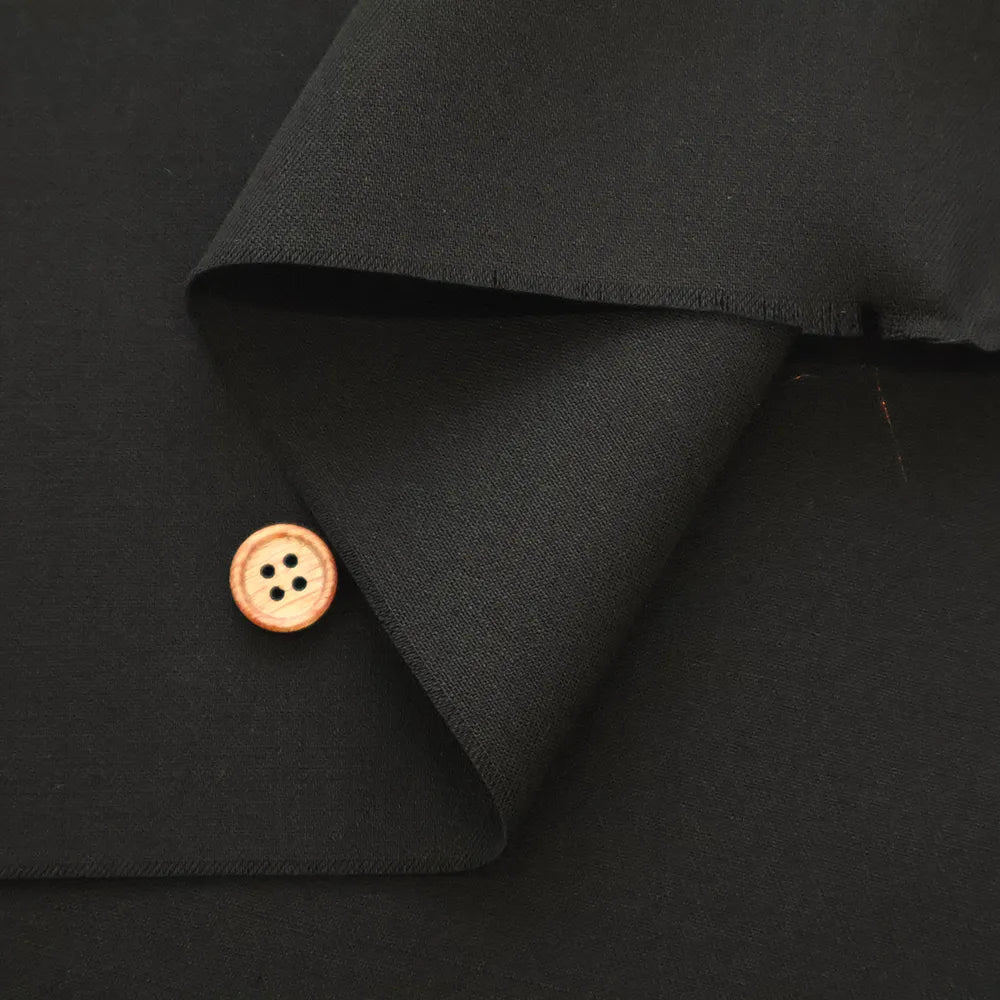 Formal Black Wool Fabric - Plain - nomura tailor