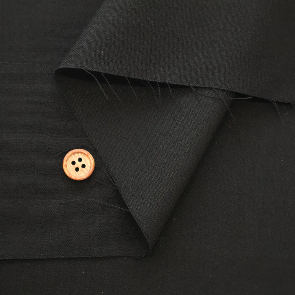 Formal Black Wool Fabric - Plain - nomura tailor