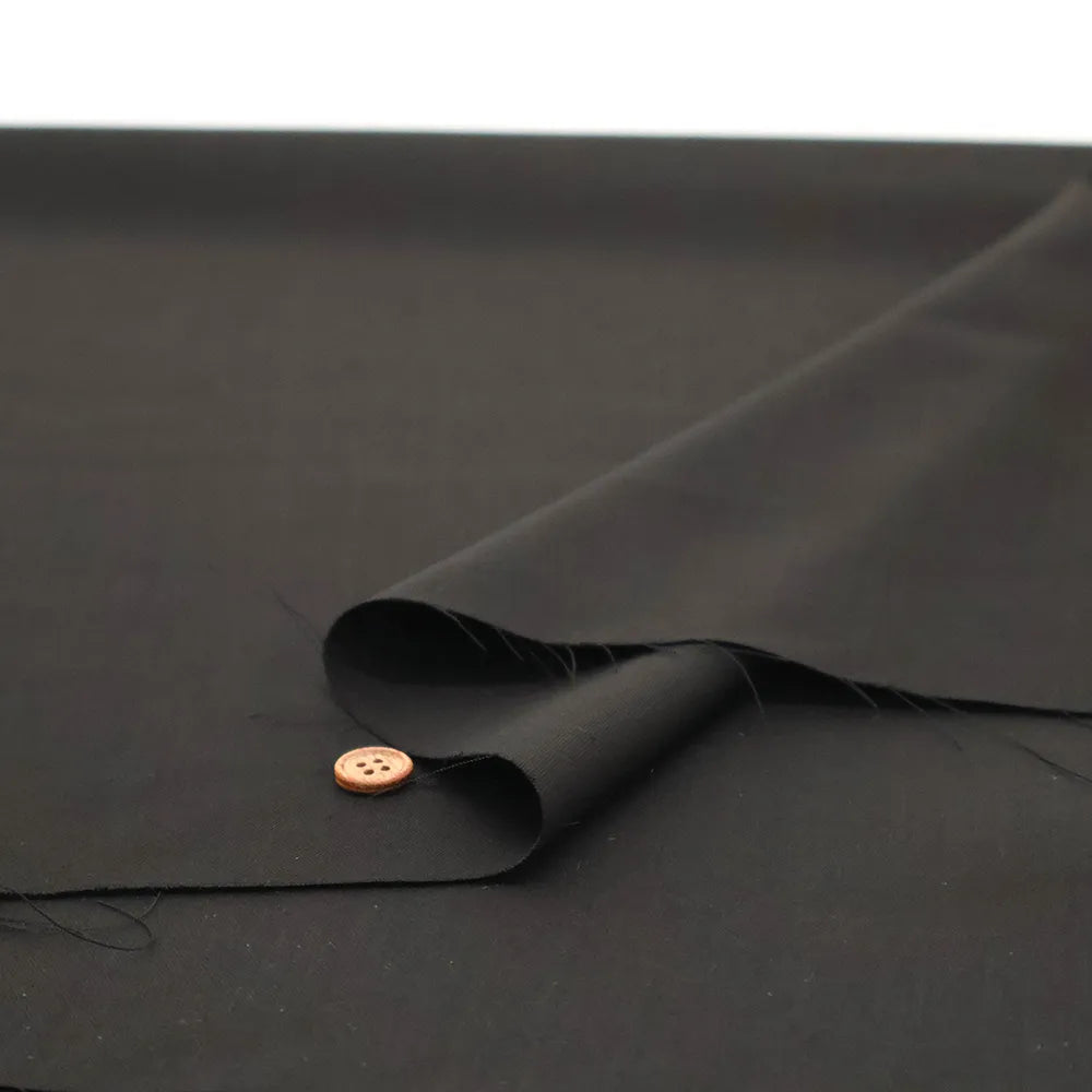 Formal Black Wool Fabric - Plain - nomura tailor