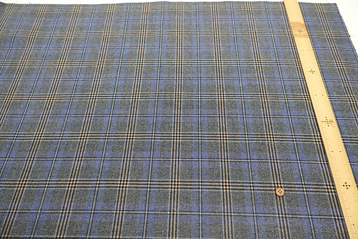 T/R Checked Stretch Fabric - nomura tailor
