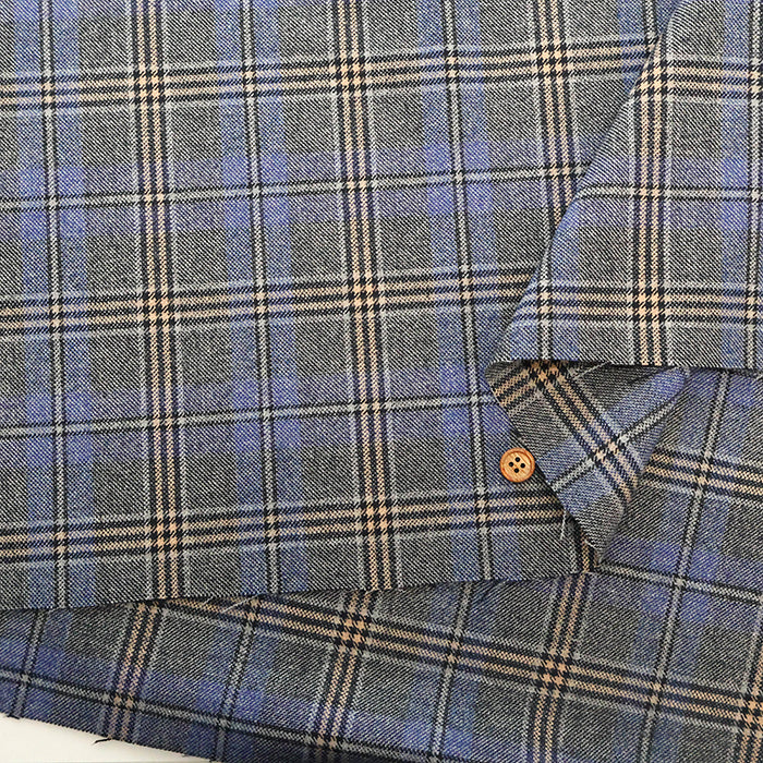 T/R Checked Stretch Fabric - nomura tailor