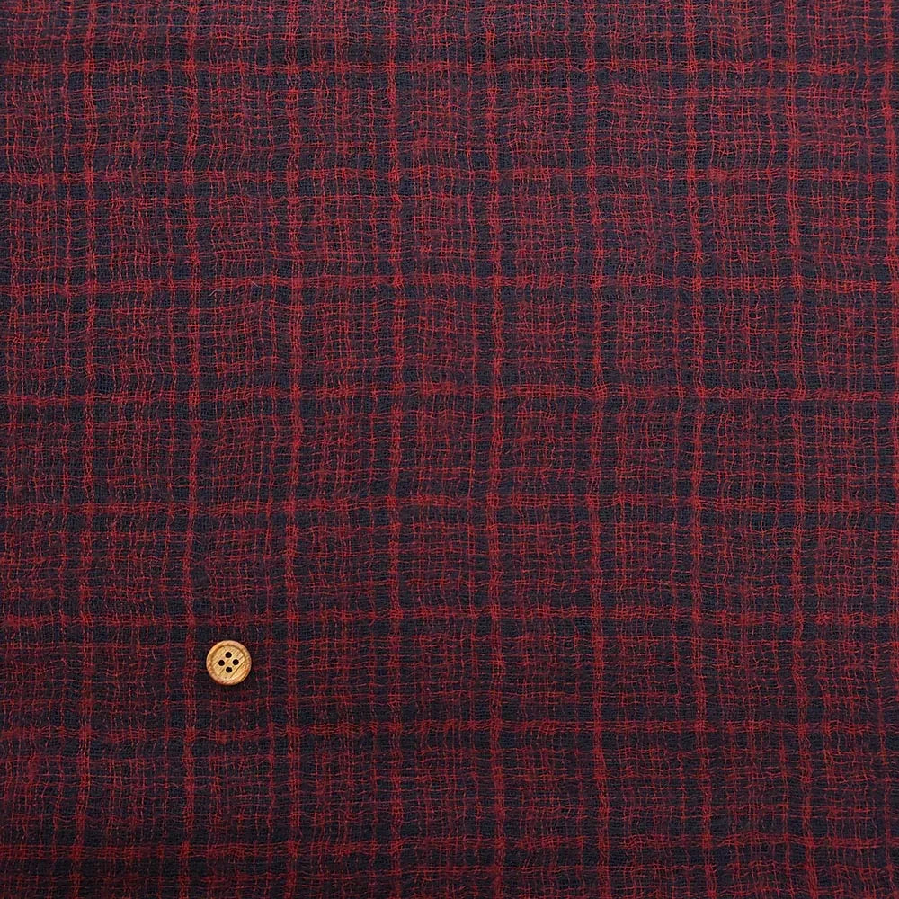 Wool Gauze Double-Faced Fabric - Check - nomura tailor