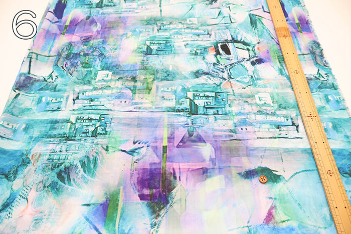 Polyester Inkjet Printed Fabric - Cityscape - nomura tailor