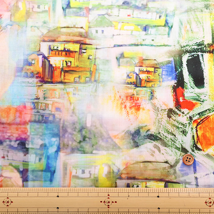 Polyester Inkjet Printed Fabric - Cityscape - nomura tailor