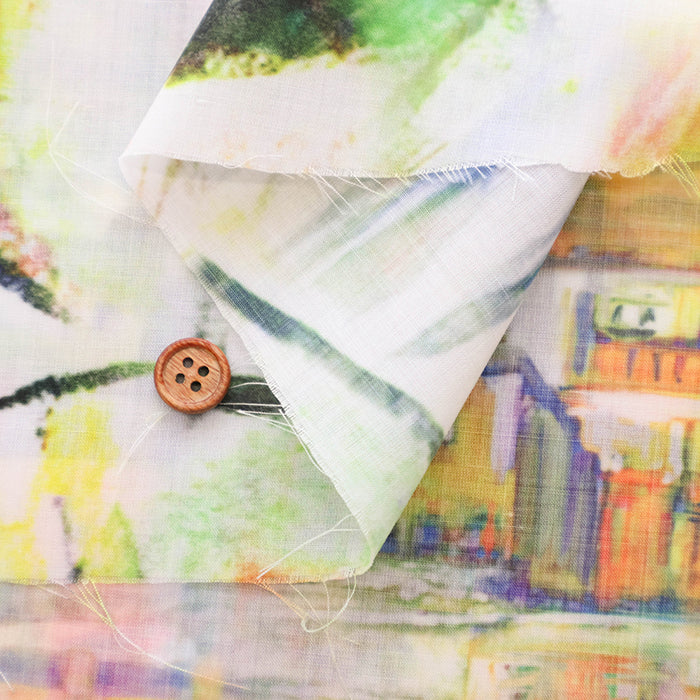 Polyester Inkjet Printed Fabric - Cityscape - nomura tailor