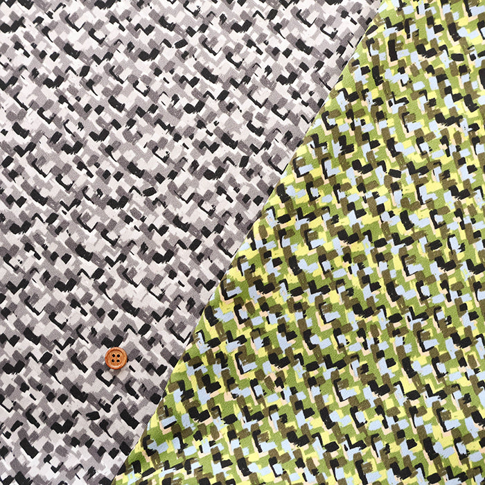 Polyester Antique Crepe de Chine Printed Fabric - Geometric Patterns - nomura tailor