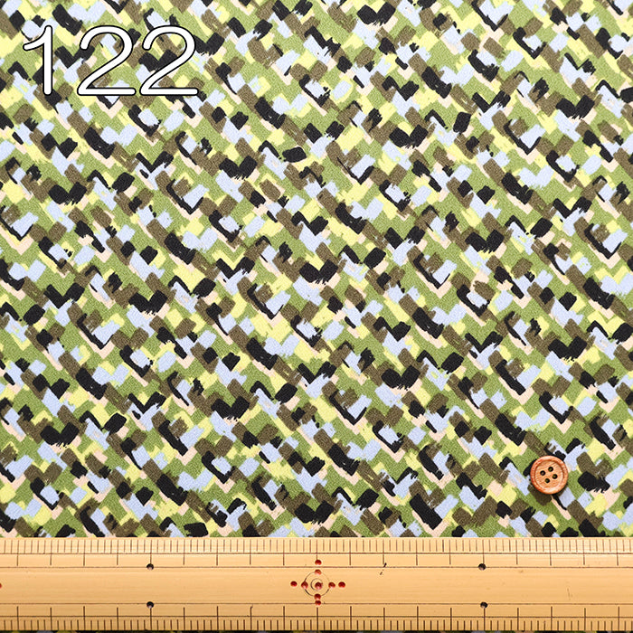 Polyester Antique Crepe de Chine Printed Fabric - Geometric Patterns - nomura tailor